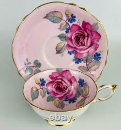 Antique ParagonPink Rose Cup & Saucer G6117/4 English PorcelainGold Gilt c1939