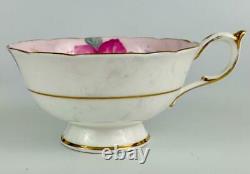 Antique ParagonPink Rose Cup & Saucer G6117/4 English PorcelainGold Gilt c1939