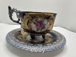 Antique Porcelain Cup and Saucer Hand Painted Made in Germany Read Desc