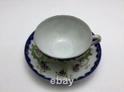 Antique Porcelain Cup and Saucer Paint Gold Plated