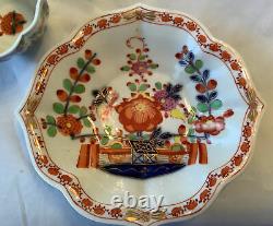 Antique Porcelain Meissen Tischchenmuster Demi Cup Saucer Set as found #2