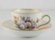 Antique Porcelain Wolfsohn Mini Cup Saucer Dresden Hp Flower Set Gilt R Mark