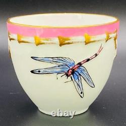 Antique Porcelainc1879E J Bodley Coffee Cup & SaucerPink Butterfly Gold Gilt