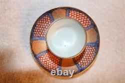 Antique Qing Chinese Porcelain Hand Painted Handless Cup Saucer Fish Scales