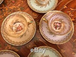 Antique Rare Bavaria Thomas 9 Cup and Saucer Porcelain Coffee Set 1920 1930's