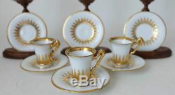 Antique Richard Klemm Crown Dresden 6 porcelain cup and saucers