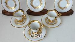 Antique Richard Klemm Crown Dresden 6 porcelain cup and saucers