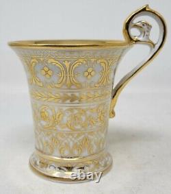 Antique Richard Klemm Dresden Porcelain Gold Demitasse Cup & Saucer