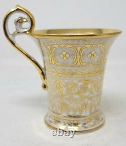 Antique Richard Klemm Dresden Porcelain Gold Demitasse Cup & Saucer