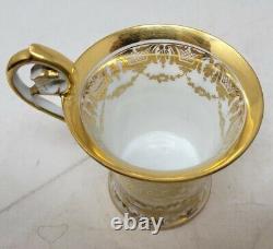 Antique Richard Klemm Dresden Porcelain Gold Demitasse Cup & Saucer