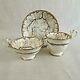Antique Ridgeway Porcelain Trio Two Cups And Saucer Gilded Pattern Number 2/838