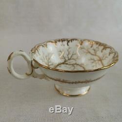Antique Ridgeway Porcelain Trio Two Cups and Saucer Gilded Pattern Number 2/838