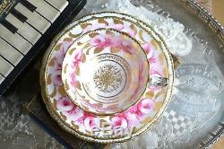 Antique Royal Chelsea Swansea Rose Pink Cup Saucer Plate Trio English Porcelain