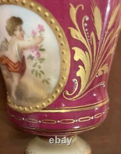 Antique Royal Vienna Cupid Cup & Saucer withShield MK Hand Painted Artist Signed