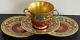 Antique Royal Vienna Tea Cup And Saucer Heavy Gold 2 Extra Plates As Is