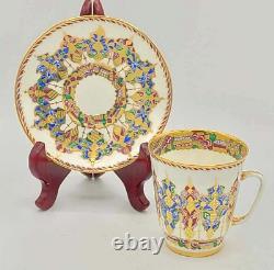 Antique Russian Imperial Porcelain Cup And Saucer Arabesque May shape Unmarked