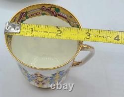 Antique Russian Imperial Porcelain Cup And Saucer Arabesque May shape Unmarked