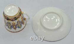 Antique Russian Imperial Porcelain Cup And Saucer Arabesque May shape Unmarked