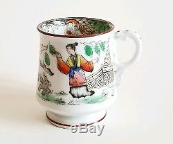 Antique Russian Kuznetsov Porcelain Cup & Saucer Rare Oriental Style