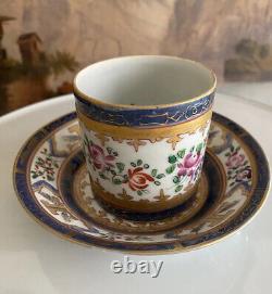 Antique SAMSON Porcelain Armorial COFFEE CAN & BOWL SAUCER Chinese Export Style