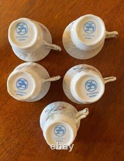 Antique SCHUMANN 5 Demitasse Porcelain Cup/Saucer Sets, Made In Bavaria, Germany