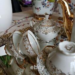 Antique Set for 6 Coffee Set in Bavaria Porcelain Germany