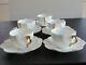 Antique Set Of 5 Porcelain Coffee Cups & Saucers Made By Coalport England