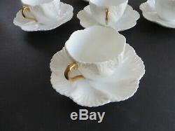 Antique Set of 5 Porcelain Coffee Cups & Saucers Made by Coalport England