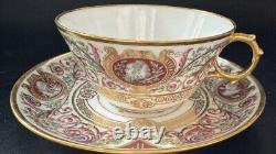 Antique Sevres 1846 porcelain Chateau De FONTAINEBLEAU Cup And Saucer