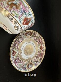 Antique Sevres 1846 porcelain Chateau De FONTAINEBLEAU Cup And Saucer