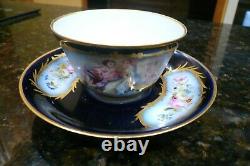 Antique Sevres French Porcelain Cup And Saucer