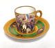 Antique Sevres Style French Porcelain Tea Cup Saucer Napoleonic Scene Old Paris