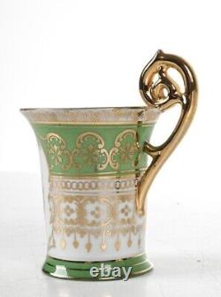 Antique Sevres Style Vienna Porcelain Demitasse Cups & Saucers Set For 6