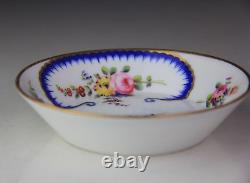 Antique Sevres Type Porcelain Miniature Tea Cup & Saucer in'Feuille-de-Choux