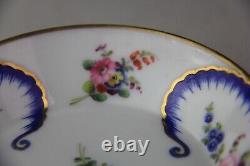 Antique Sevres Type Porcelain Miniature Tea Cup & Saucer in'Feuille-de-Choux