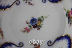 Antique Sevres Type Porcelain Miniature Tea Cup & Saucer in'Feuille-de-Choux