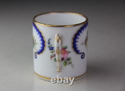 Antique Sevres Type Porcelain Miniature Tea Cup & Saucer in'Feuille-de-Choux