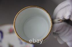 Antique Sevres Type Porcelain Miniature Tea Cup & Saucer in'Feuille-de-Choux
