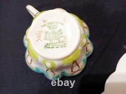 Antique, Sheley, Wileman, Porcelain Tea Set, Snowdrop Violet, Blue Petunia Pattern