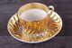 Antique Tea Cup Saucer Set Gold Plated Kuznetsov Imperial Russian Porcelain
