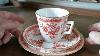 Antique Thomas Morris Denmark Porcelain China Demitasse Cup Saucer And Side Plate Trio