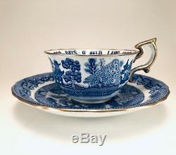 Antique Tiffany & Co. Spode Copeland Blue Willow Auld Lang Syne Cup & Saucer