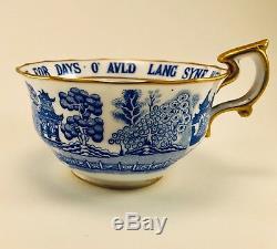 Antique Tiffany & Co. Spode Copeland Blue Willow Auld Lang Syne Cup & Saucer