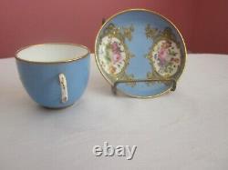 Antique Unmarked Sevres Demi Cup & Saucer Set