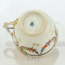 Antique Vienna Biedermeier Period Porcelain Cup & Saucer with Ribbon Decor PC