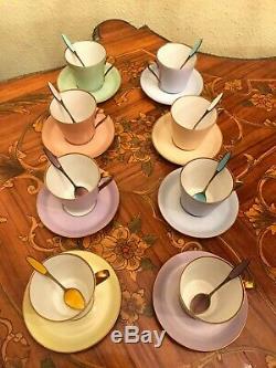 Antique Vintage 8 Cups and 8 Saucer 8 Tea spoons Porcelain Coffee Set
