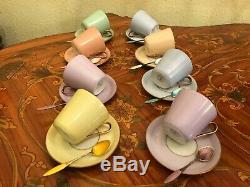 Antique Vintage 8 Cups and 8 Saucer 8 Tea spoons Porcelain Coffee Set