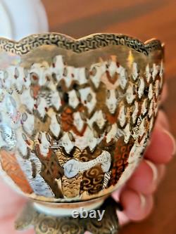 Antique Vintage Japanese Decorative Small Cup Saucer Set of 1 A Thousand Faces