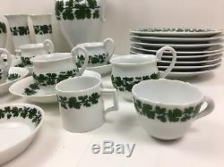 Antique Vintage Meissen Porcelain Full Green Ivy Tea Cups Saucer Plates Dishes