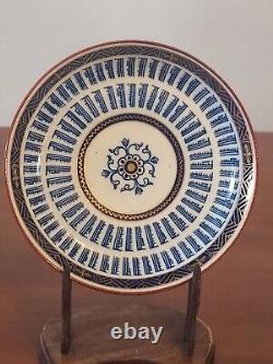 Antique WORCESTER Blue White MUSIC PATTERN Porcelain Tea Coffee CUP & SAUCER Set